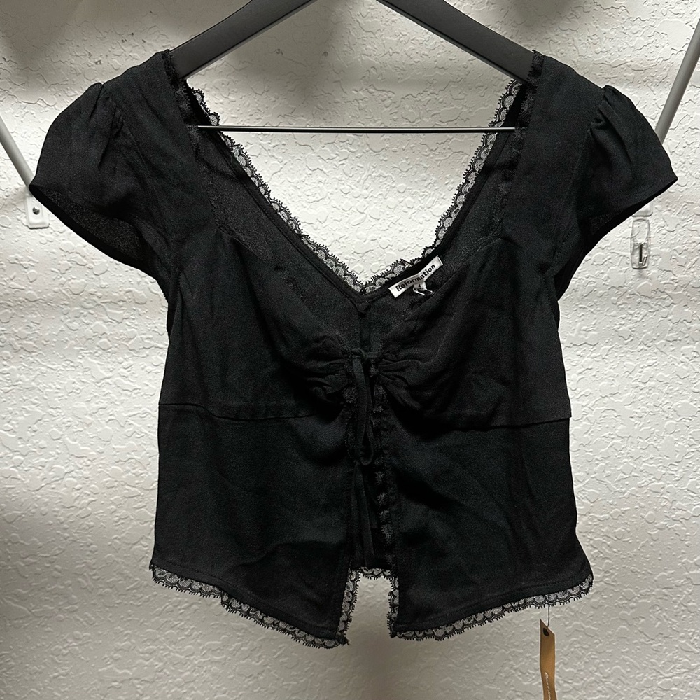 Reformation Safia Top in Black